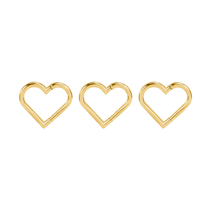 Halloween Heart-shaped Interface Ring 316 Stainless Steel Closed Ring Peach Heart Nose Ring Vacuum Electroplating Body Piercing Jewelry