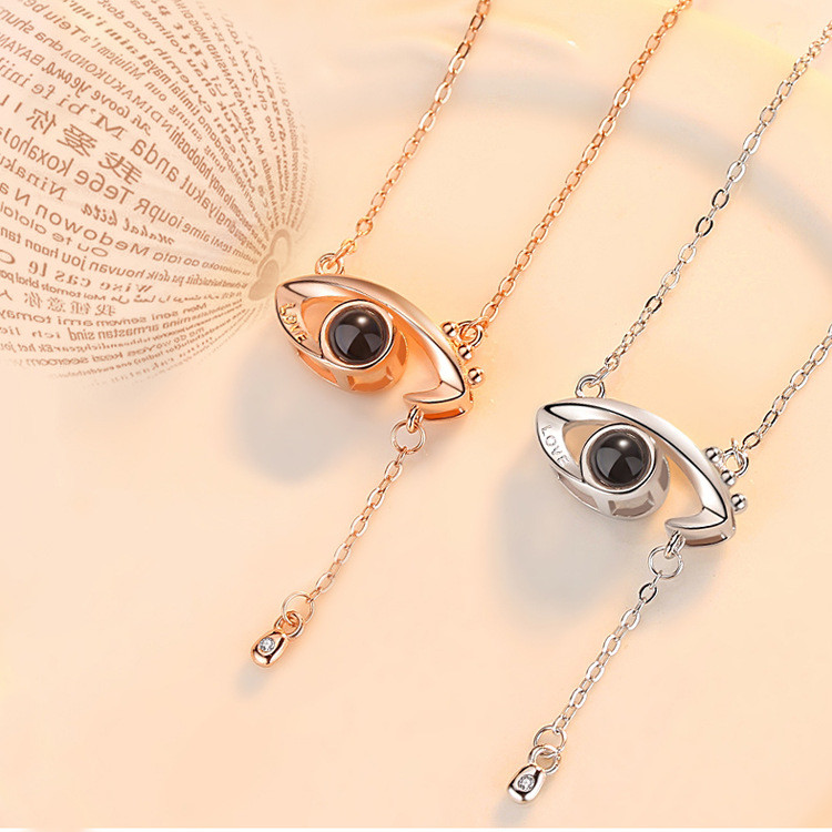 Amazon New 100 I Love You Eye Projection Necklace for Women Love Memory Demon Eye Pendant