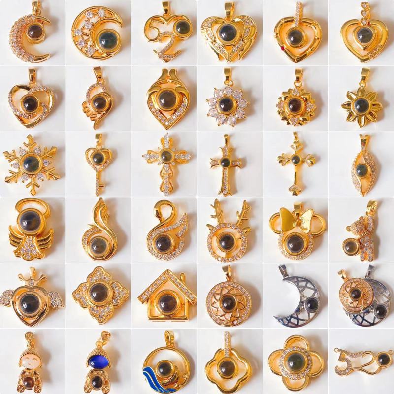 Cross-Border Amazon Jewelry One Hundred Languages I Love You Projection Necklace Pendant Women's Fashion Versatile Pendant