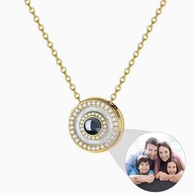 New Cross-Border Foreign Trade Hot-Selling Projection Necklace Color Photo Custom Made Thanksgiving Christmas Gift for Women