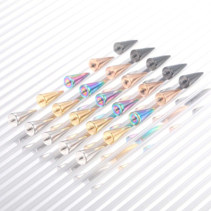 Stainless Steel External Thread Round Ball Punk Spike Cone Jewelry Accessories Ear Lip Spike Eyebrow Spike Replacement DIY Loose Beads In Stock