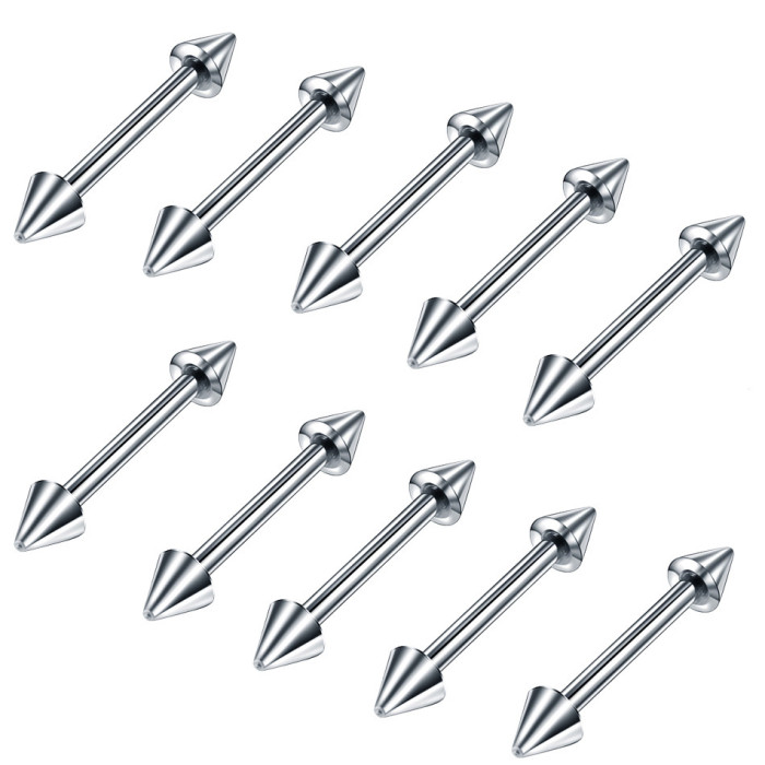 Amazon Piercing Set 10 Stainless Steel Studs Round Ball Pointed Cone Tongue Studs Ear Bone Studs Body Piercing Jewelry