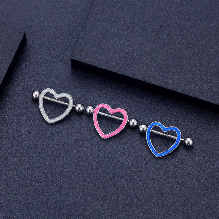 Cross-Border E-commerce Exquisite Oil Drop Milk Ring Heart Fashion Milk Nipple Piercing Jewelry Online Wholesale