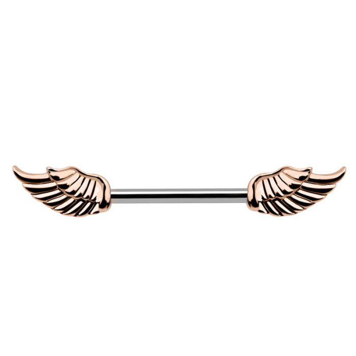 Cross-Border E-commerce Stainless Steel Flower Zircon Nipple Piercing Feather Nipple Ring Piercing Jewelry Online Sale