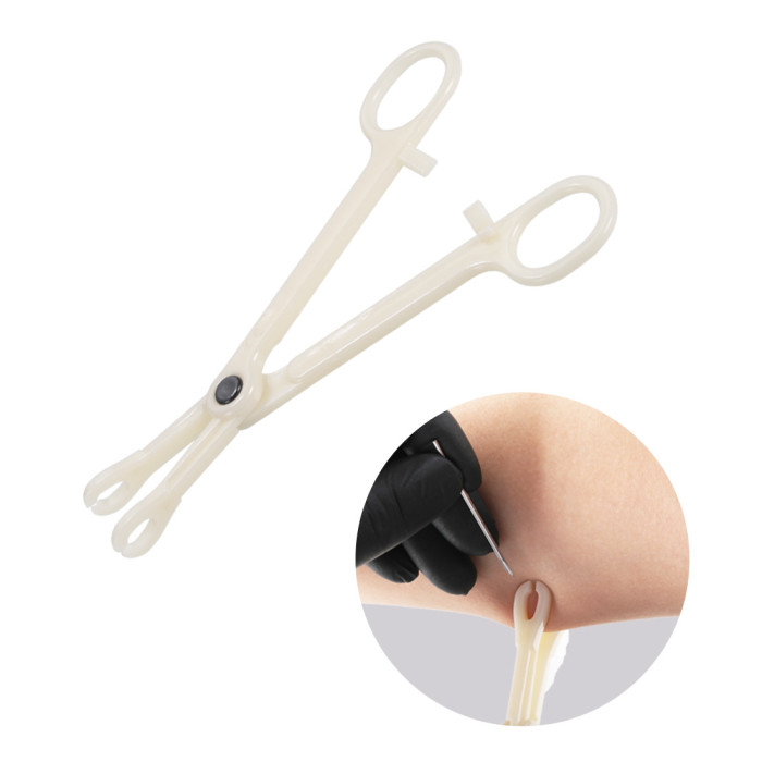 Piercing Auxiliary Tool Sterilized Bag Disposable Round Mouth Oblique Mouth Triangle Piercing Forceps Human Piercing Tattoo Tool