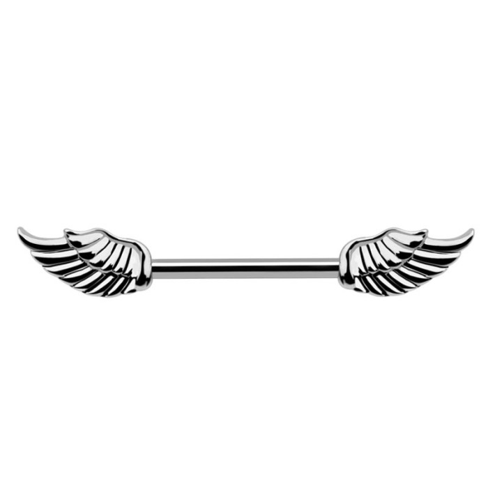 Cross-Border E-commerce Stainless Steel Flower Zircon Nipple Piercing Feather Nipple Ring Piercing Jewelry Online Sale