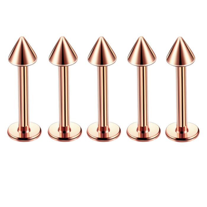 Stainless Steel Lip Studs Pointed Cone Ball Shape Multi-color Multi-size European and American Tattoo Piercing Jewelry Hip-hop Earrings Factory Direct Supply