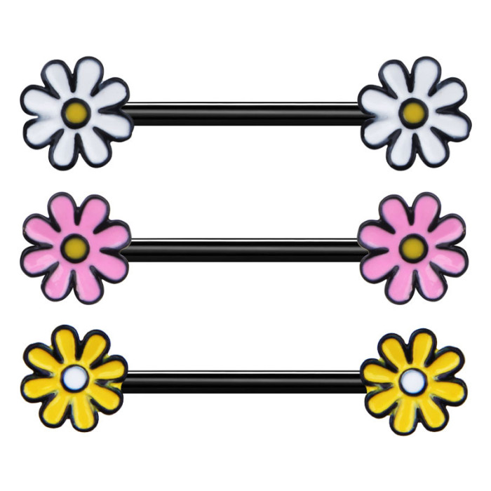 European and American Cross-Border E-commerce Flower-Shaped Oiling Lube Ring Stainless Steel Piercing Jewelry