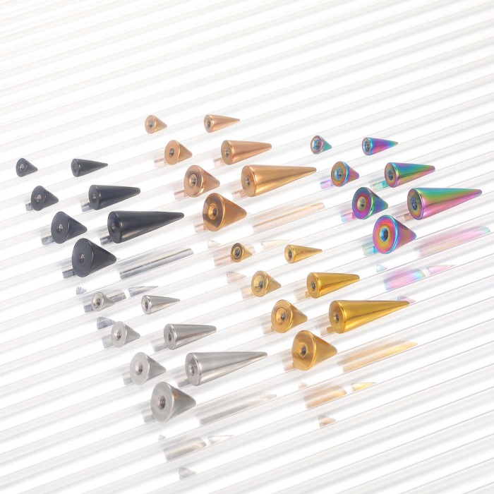 Stainless Steel Jewelry Accessories DIY 10 Pieces/Pack Punk Earrings Lip Studs Eyebrow Studs Navel Studs Replacement Round Ball Pointed Cone In Stock