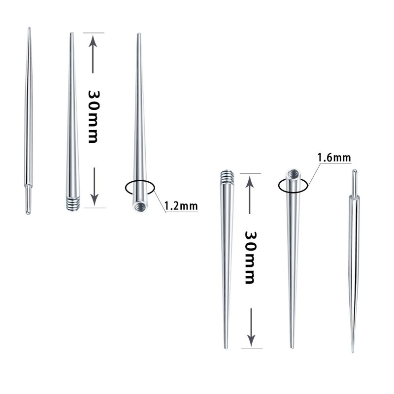 Stainless Steel Piercing Guide Rod Internal and External Thread Rod Piercing Tattoo Navel Stud Lip Stud Guide Rod Anti-Scratch