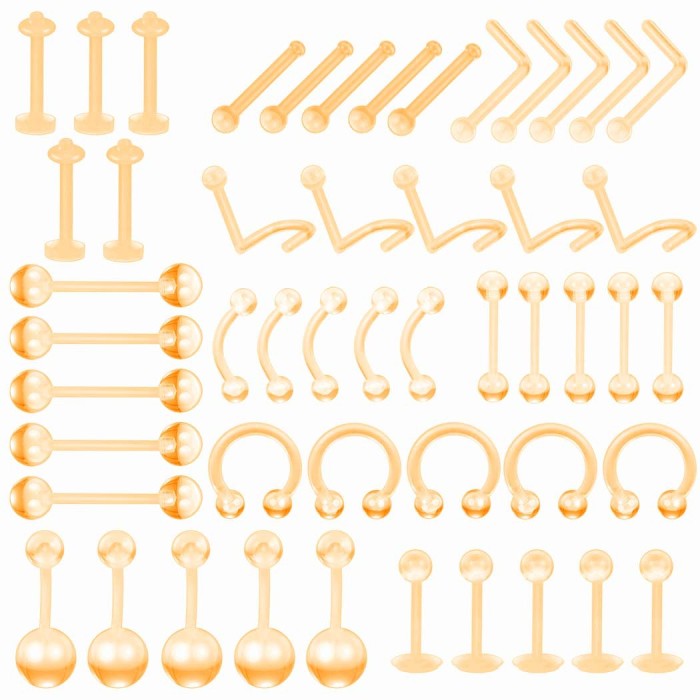 Trendy Navel Piercing Eyebrow Lip Piercing UV Soft Rod Ear Plugs Amazon WISH Sale Jewelry Accessories Manufacturer In Stock Direct Supply
