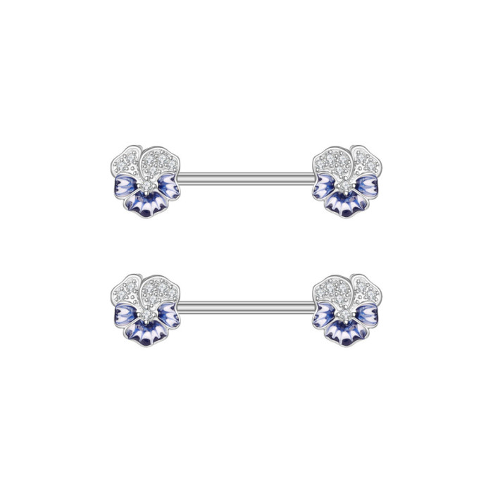 European and American Cross-Border E-commerce New Zircon Nipple Rings Oil Drop Nipple Rings Nipple Piercing Jewelry Online Wholesale