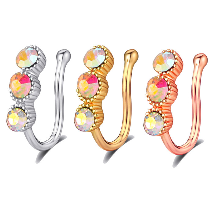 E-commerce New Zircon Nose Clip Fake Nose Ring Piercing Jewelry Online Wholesale