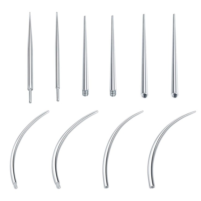 Stainless Steel Piercing Guide Rod Internal and External Thread Rod Piercing Tattoo Navel Stud Lip Stud Guide Rod Anti-Scratch