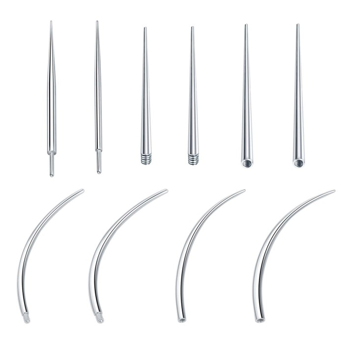 Stainless Steel Piercing Guide Rod Internal and External Thread Rod Piercing Tattoo Navel Stud Lip Stud Guide Rod Anti-Scratch