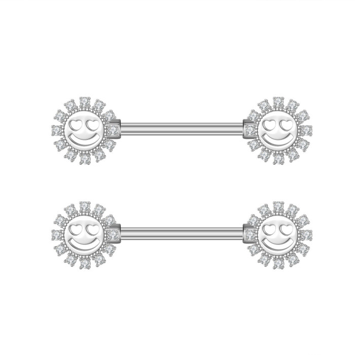 E-commerce New Zircon Nipple Rings Nipple Studs Piercing Jewelry Online Wholesale, Earrings