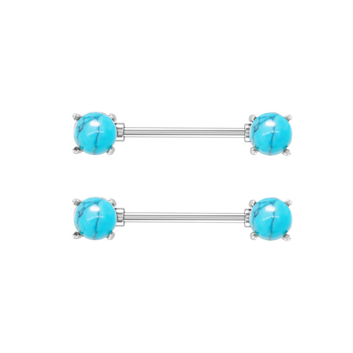 European and American Hot-Selling New Stone-Studded Nipple Rings Stainless Steel Nipple Piercing Jewelry Online Wholesale