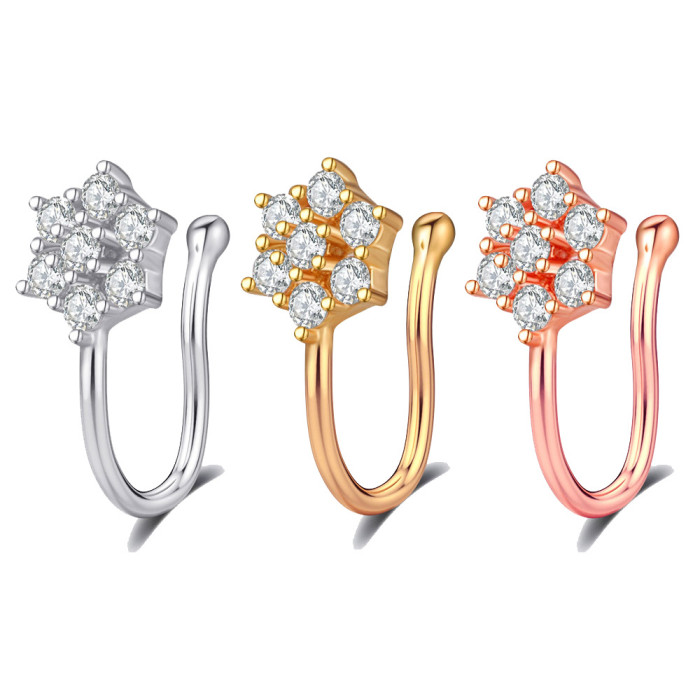 E-commerce New Zircon Nose Clip Fake Nose Ring Piercing Jewelry Online Wholesale
