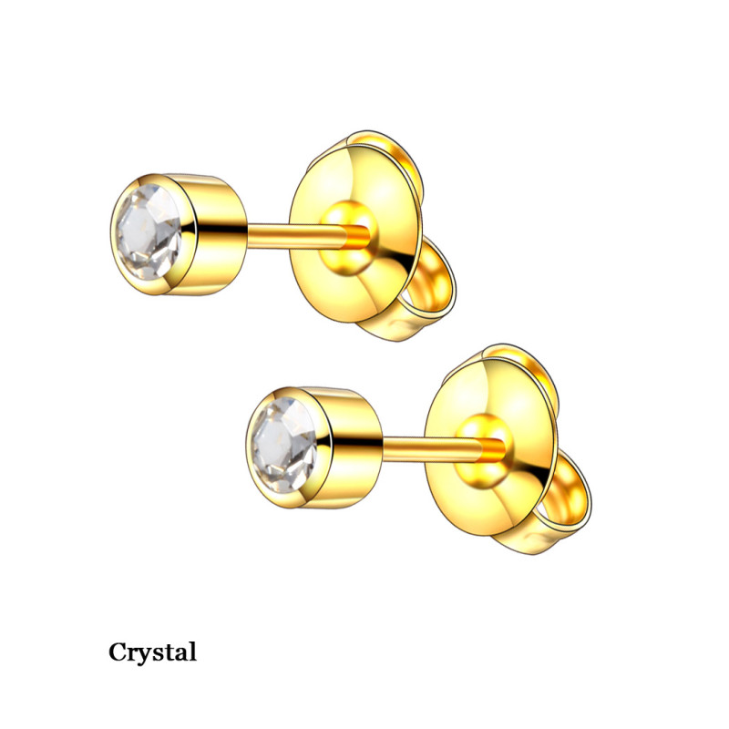 European and American WISH Bestselling Zircon Earrings Studs Colorful Zircon Earrings Studs Special for Piercing One Pair Price Sale