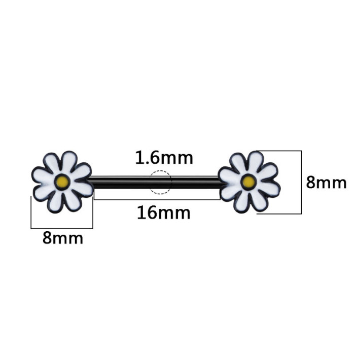European and American Cross-Border E-commerce Flower-Shaped Oiling Lube Ring Stainless Steel Piercing Jewelry