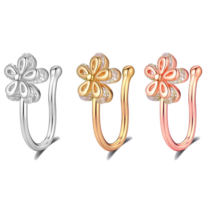 E-commerce New Zircon Nose Clip Fake Nose Ring Piercing Jewelry Online Wholesale