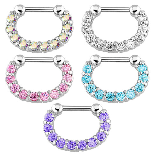 European and American Fashion Nose Ring Zircon Straight Nose Ring Online Wholesale Nose Stud