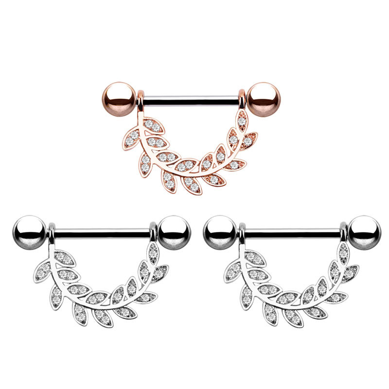 Amazon Bestselling Nipple Rings European and American Trendy Stainless Steel Zircon Nipple Rings eBay Amazon Bestseller