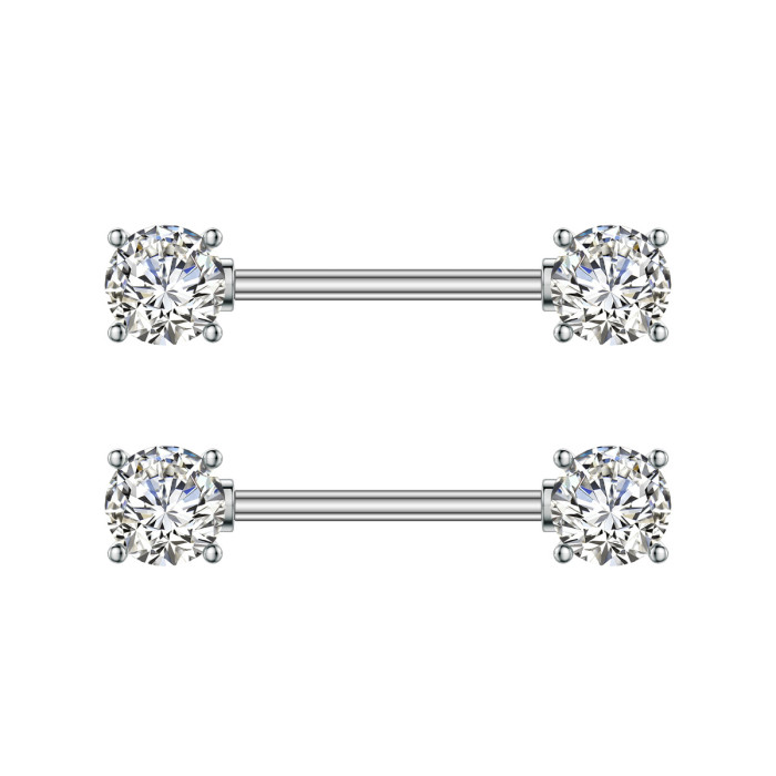 E-commerce New Stainless Steel Zircon Nipple Rings Opal Sword Water Drop Bracket Zircon Nipple Studs, Earrings