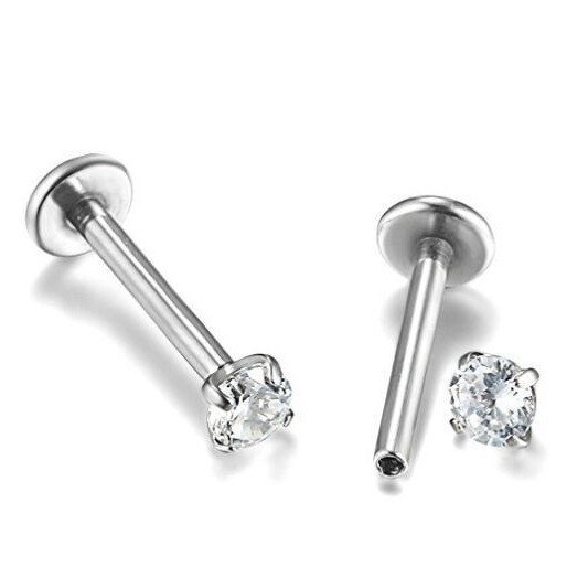 eBay Amazon Lip Stud Zircon Ear Bone Stud Stainless Steel Zircon Ear Stud Piercing Jewelry