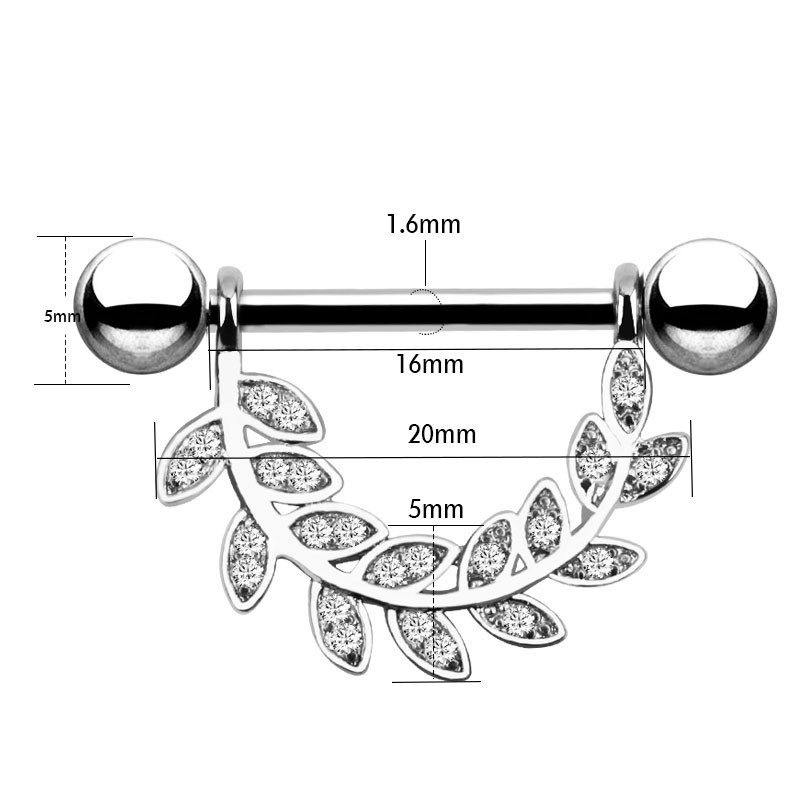 Amazon Bestselling Nipple Rings European and American Trendy Stainless Steel Zircon Nipple Rings eBay Amazon Bestseller