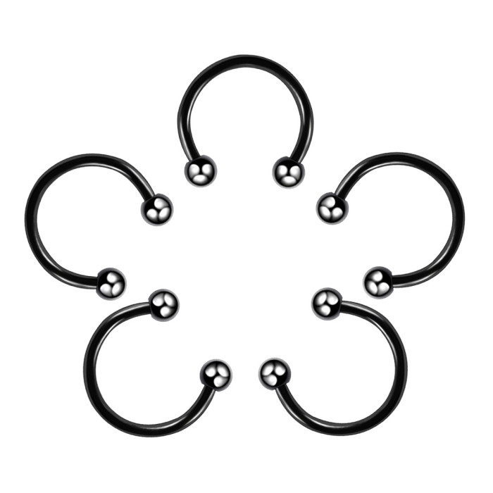 Stainless Steel C-shaped Nose Ring Horseshoe Ring Earring Body Piercing Tattoo Jewelry European and American Amazon Cross-border Exclusive