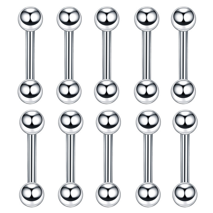 Amazon Piercing Set 10 Stainless Steel Studs Round Ball Pointed Cone Tongue Studs Ear Bone Studs Body Piercing Jewelry