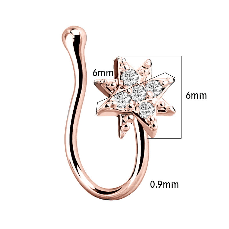eBay Amazon New Zircon Nose Clip Fake Nose Ring Ear Cuff