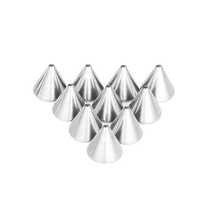 Amazon Stainless Steel Jewelry Accessories DIY 10 Pieces/Pack Earrings Lip Studs Eyebrow Studs Belly Button Studs Replacement Round Ball Pointed Cone