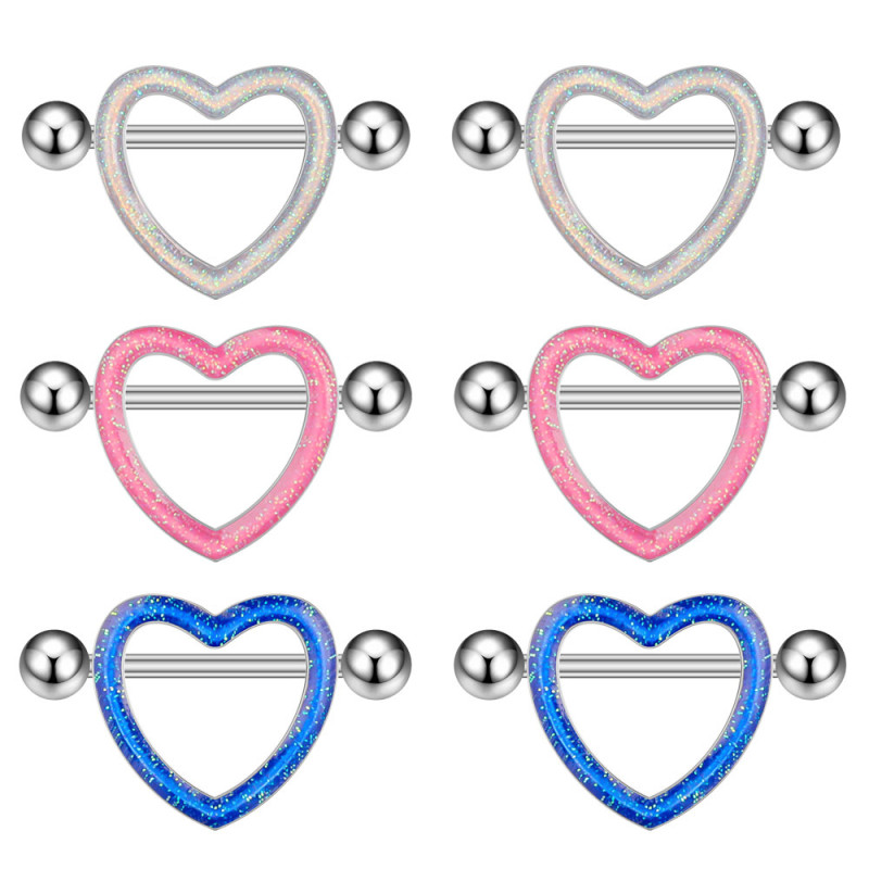 Cross-Border E-commerce Exquisite Oil Drop Milk Ring Heart Fashion Milk Nipple Piercing Jewelry Online Wholesale