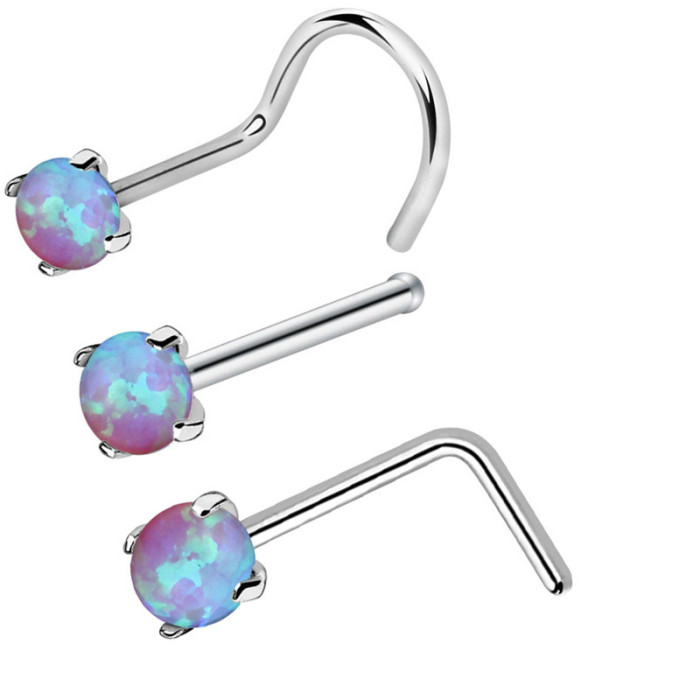 European and American Hot-Selling New Combination Opal Nose Stud Piercing Jewelry Online Wholesale