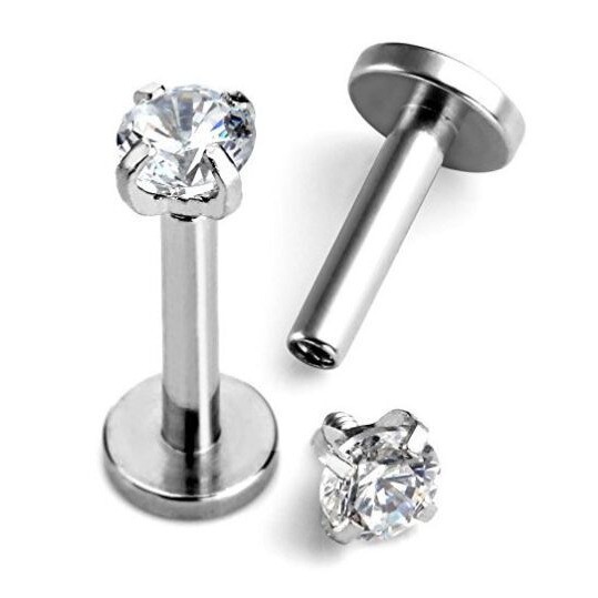 eBay Amazon Lip Stud Zircon Ear Bone Stud Stainless Steel Zircon Ear Stud Piercing Jewelry