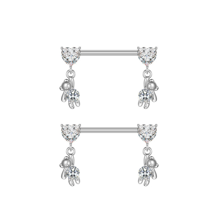 European and American Cross-Border E-commerce New Zircon Nipple Rings Oil Drop Nipple Rings Nipple Piercing Jewelry Online Wholesale