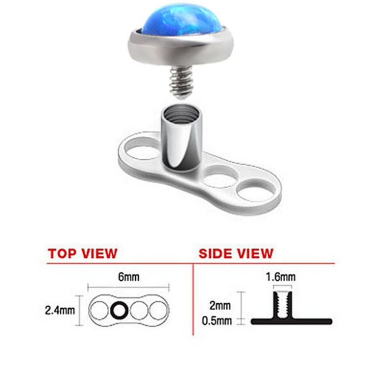 European and American Piercing Jewelry Bone Studs Genuine Leather Anchor Studs Personalized Skin Studs Titanium Steel European and American Body Piercing Trendy Studs