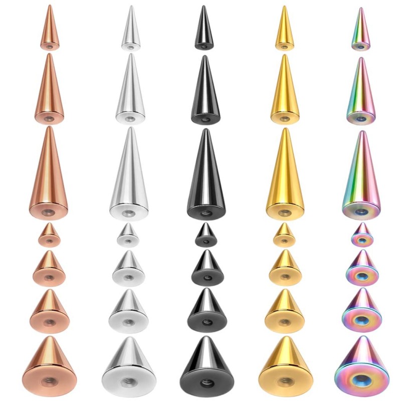 Stainless Steel Jewelry Accessories DIY 10 Pieces/Pack Punk Earrings Lip Studs Eyebrow Studs Navel Studs Replacement Round Ball Pointed Cone In Stock