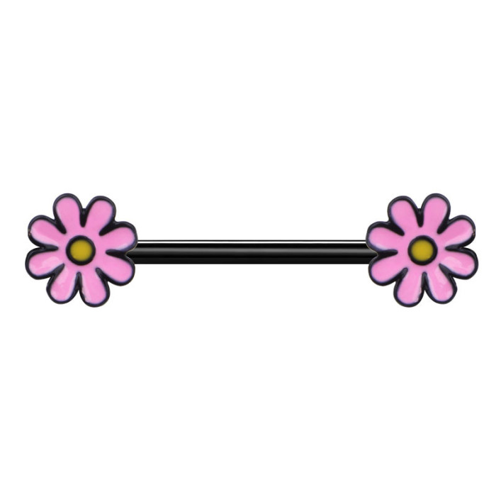 European and American Cross-Border E-commerce Flower-Shaped Oiling Lube Ring Stainless Steel Piercing Jewelry