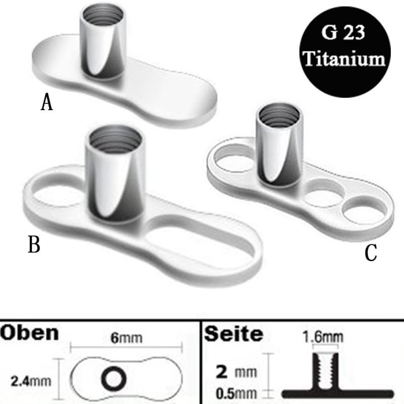 European and American Piercing Jewelry Bone Studs Genuine Leather Anchor Studs Personalized Skin Studs Titanium Steel European and American Body Piercing Trendy Studs