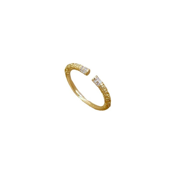 【Real Gold】Black Myth Wukong Ring Adjustable Open Style Simple Hand Jewelry Japanese Style Couple Rings