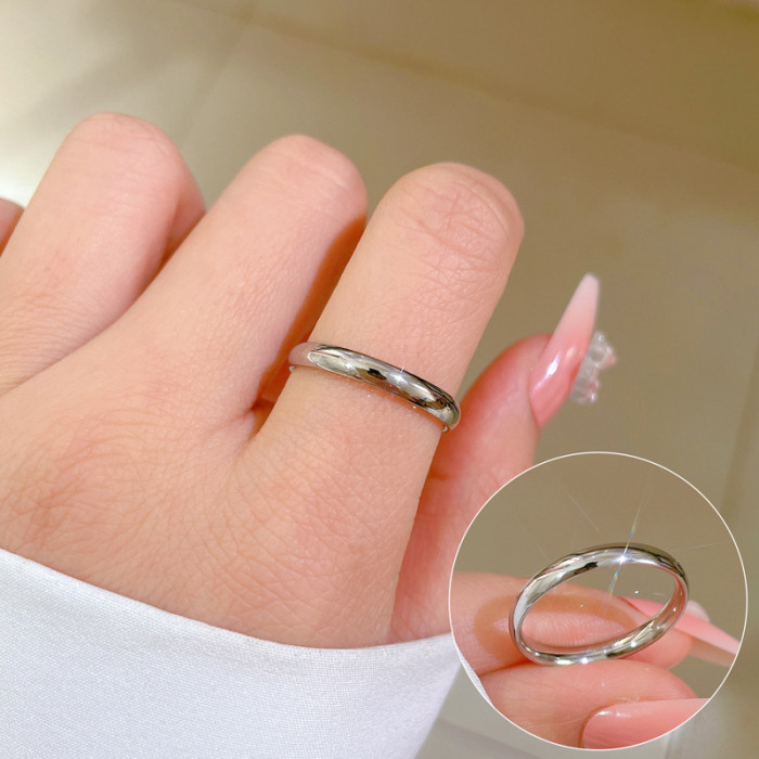 【Non-Fading】Minimalist Geometric Titanium Steel Cool Style Disco Ring for Men and Women Ins Trend Personality Simple...