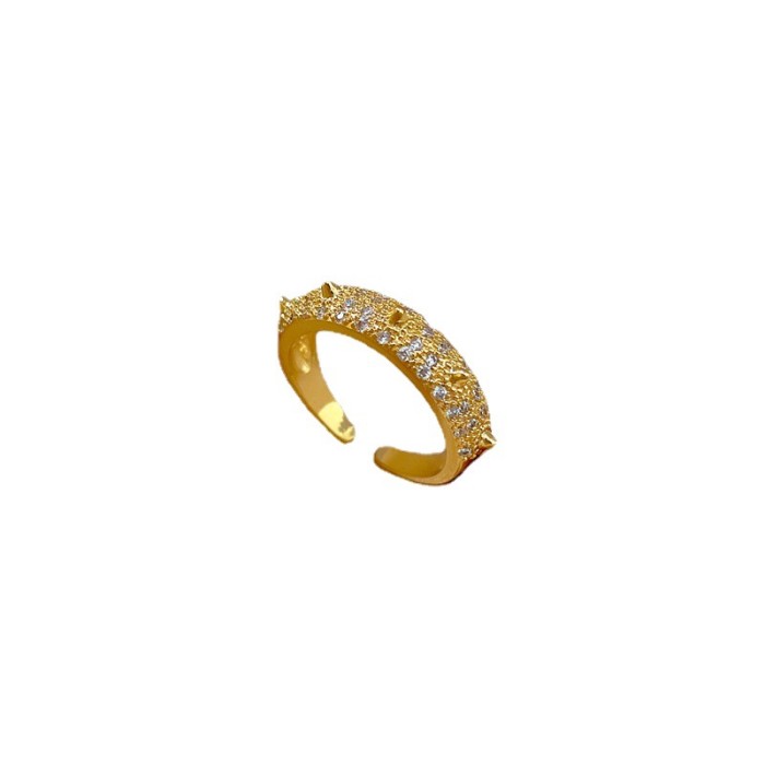 【Real Gold Plating】Open Thorn Ring for Women Fashion Micro Inlay Light Luxury Index Finger Ring Internet Celebrity Sa...