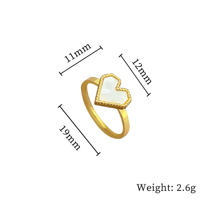 【Non-Fading】Minimalist Heart Titanium Steel Cool Style Disco Ring for Men and Women Ins Trend Personality Simple Index Finger Ring