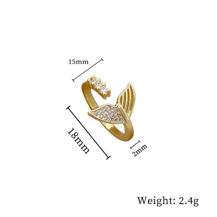 [Real Gold Plating] European and American Design Ins Style Geometric Diamond-Embedded Ball Ring Women's Cold Style Open Ring