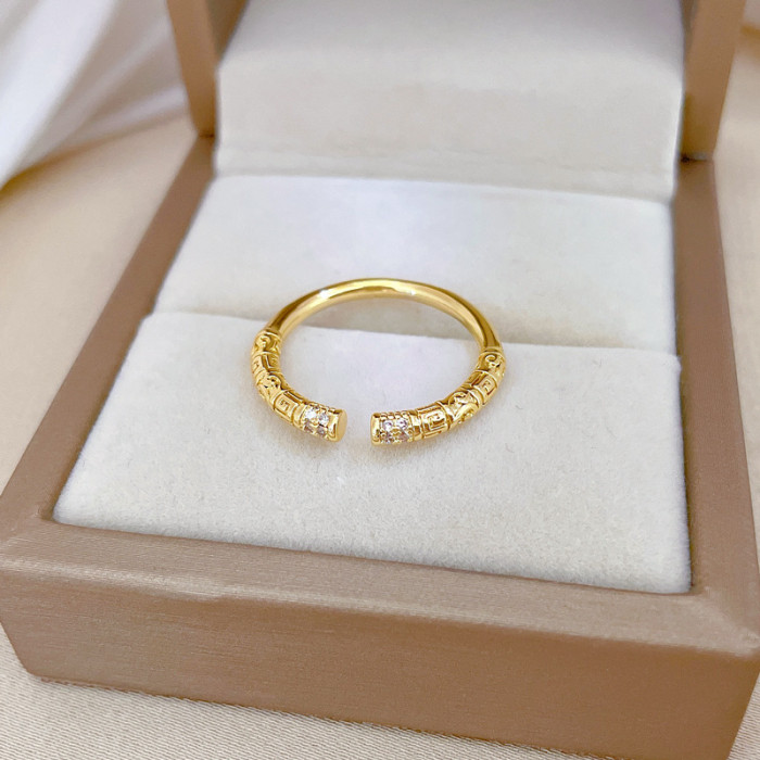 【Real Gold】Black Myth Wukong Ring Adjustable Open Style Simple Hand Jewelry Japanese Style Couple Rings