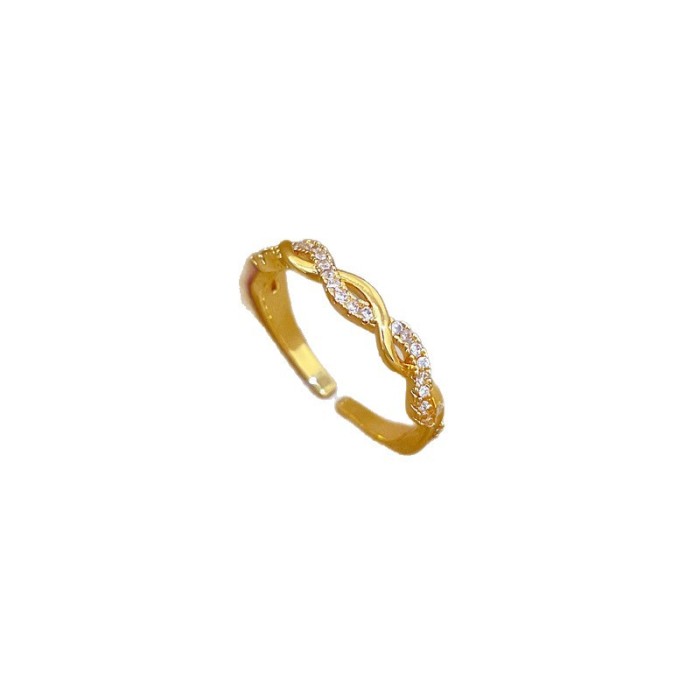 【Copper Micro Inlay】Open Zircon Ring for Women Fashionable Personality Ring Index Finger Ring Internet Celebrity Same Style Simple Minimalist Style