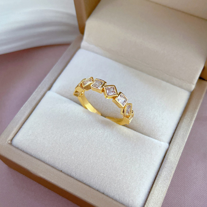 【Real Gold Plating】Open Ring for Women Fashionable Personality Ring Index Finger Ring Internet Celebrity Same Style Simple Minimalist Style